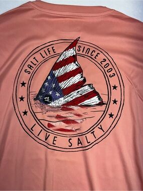 Salt Life Long Sleeve Performance Tee - Coral Pink